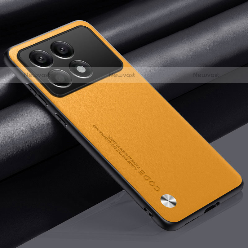 Soft Luxury Leather Snap On Case Cover S02 for Xiaomi Redmi K70E 5G Yellow