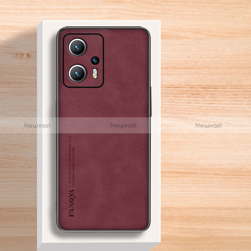 Soft Luxury Leather Snap On Case Cover S02 for Xiaomi Redmi Note 11T Pro+ Plus 5G Red