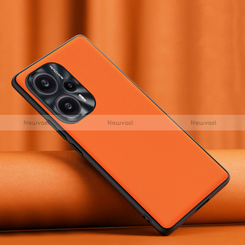 Soft Luxury Leather Snap On Case Cover S02 for Xiaomi Redmi Note 12 Turbo 5G Orange