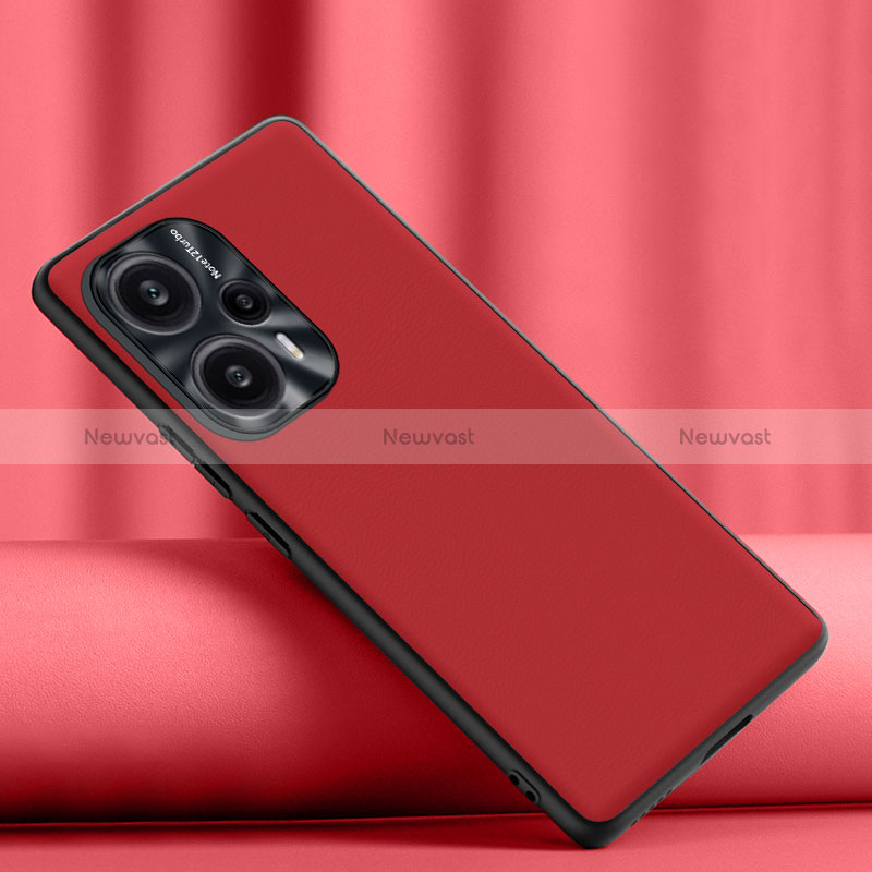 Soft Luxury Leather Snap On Case Cover S02 for Xiaomi Redmi Note 12 Turbo 5G Red