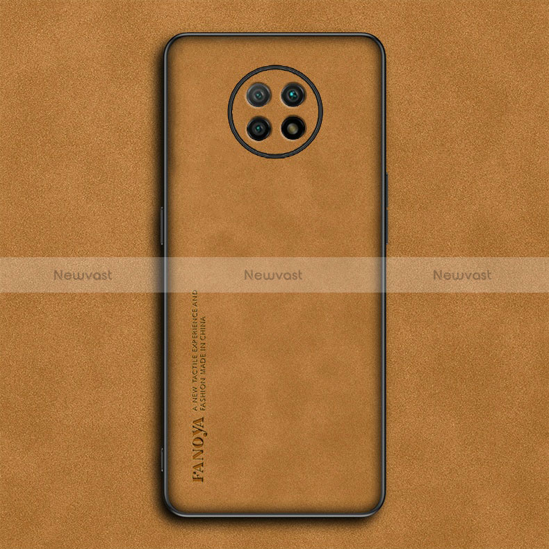 Soft Luxury Leather Snap On Case Cover S02 for Xiaomi Redmi Note 9T 5G Brown