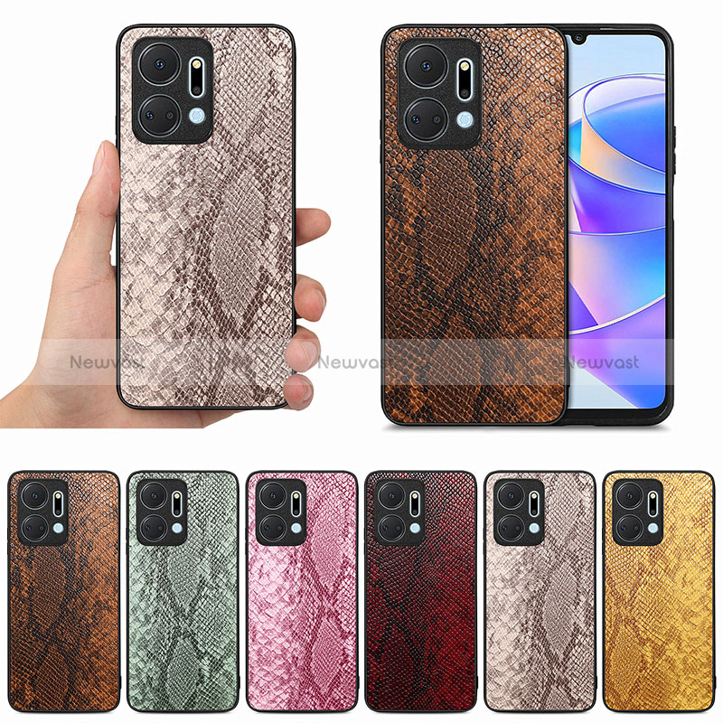 Soft Luxury Leather Snap On Case Cover S02D for Huawei Honor X7a