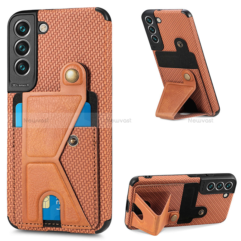 Soft Luxury Leather Snap On Case Cover S02D for Samsung Galaxy S22 Plus 5G