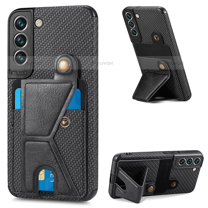 Soft Luxury Leather Snap On Case Cover S02D for Samsung Galaxy S23 5G Black