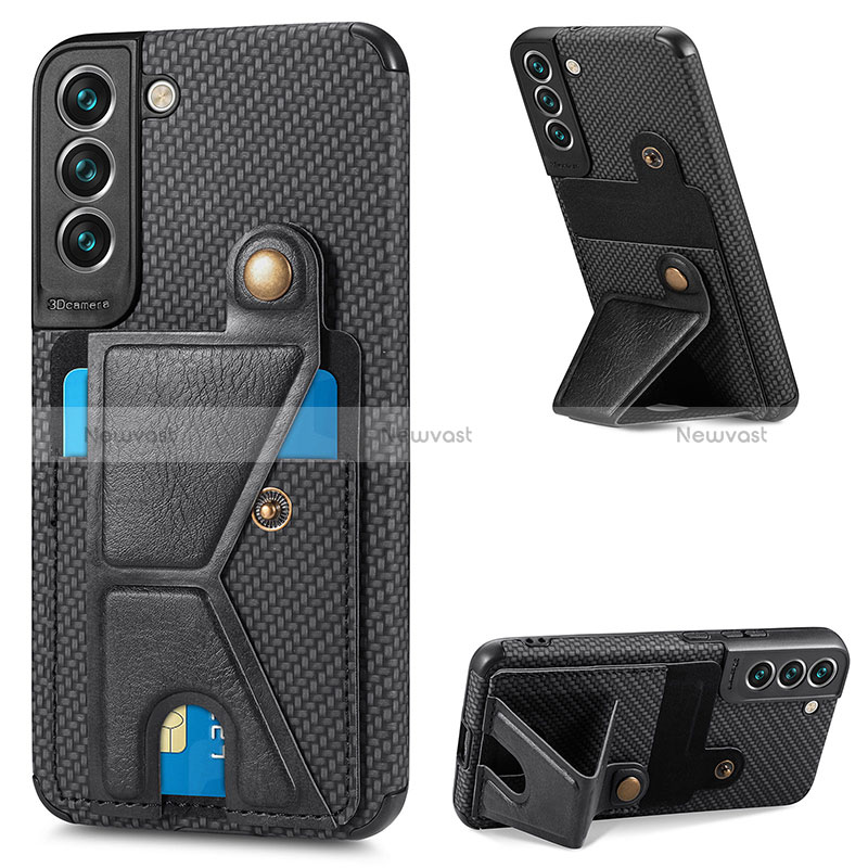 Soft Luxury Leather Snap On Case Cover S02D for Samsung Galaxy S24 5G Black