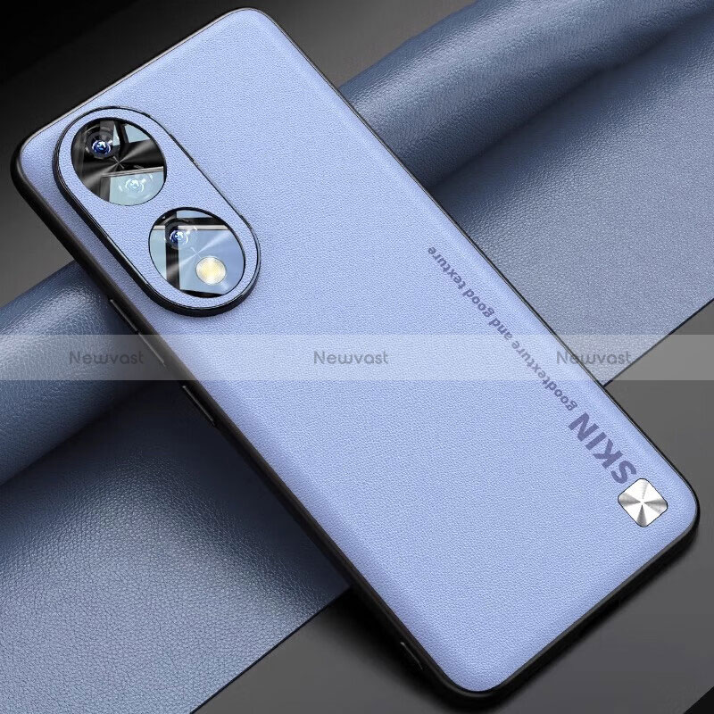 Soft Luxury Leather Snap On Case Cover S03 for Huawei Honor 90 5G Blue