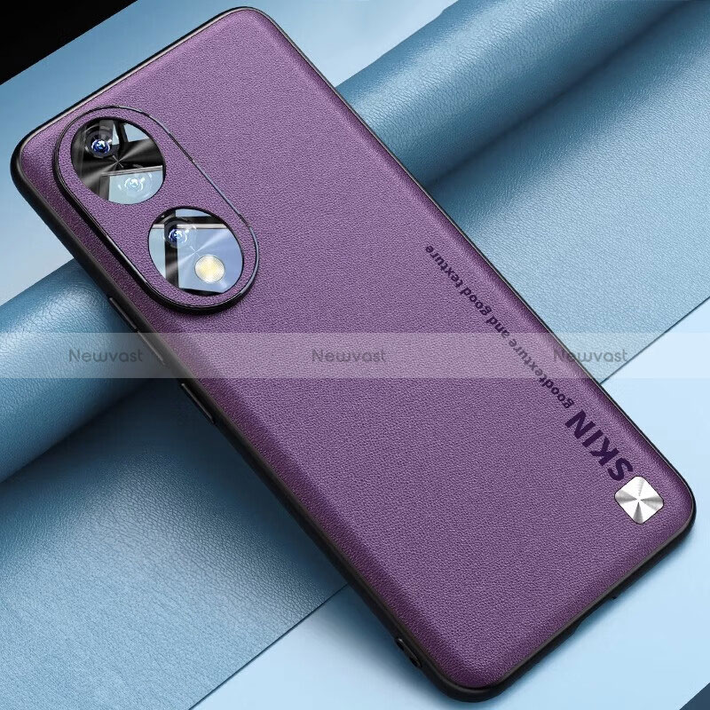 Soft Luxury Leather Snap On Case Cover S03 for Huawei Honor 90 5G Purple