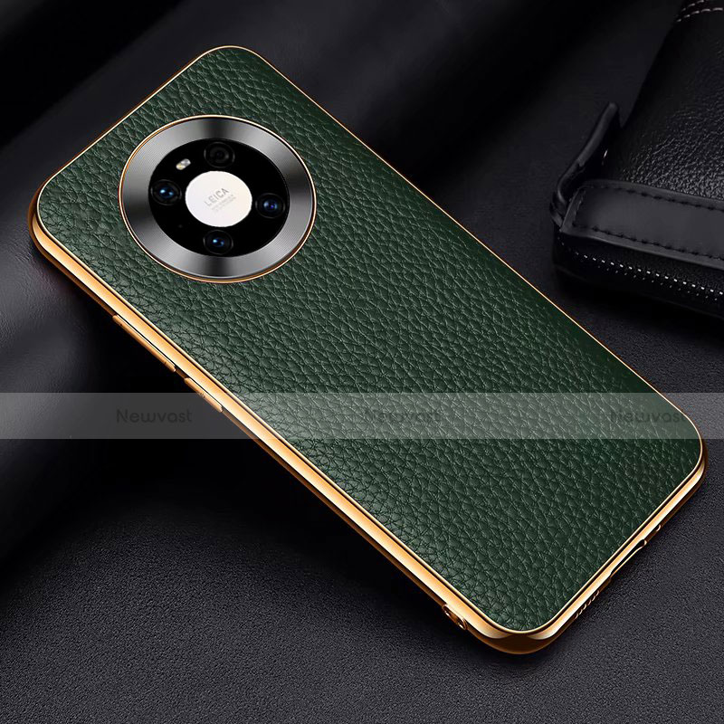 Soft Luxury Leather Snap On Case Cover S03 for Huawei Mate 40 Pro Green