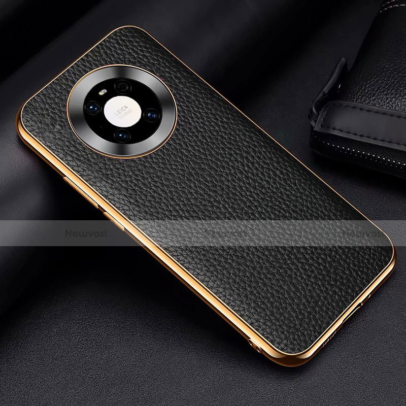 Soft Luxury Leather Snap On Case Cover S03 for Huawei Mate 40E Pro 4G Black