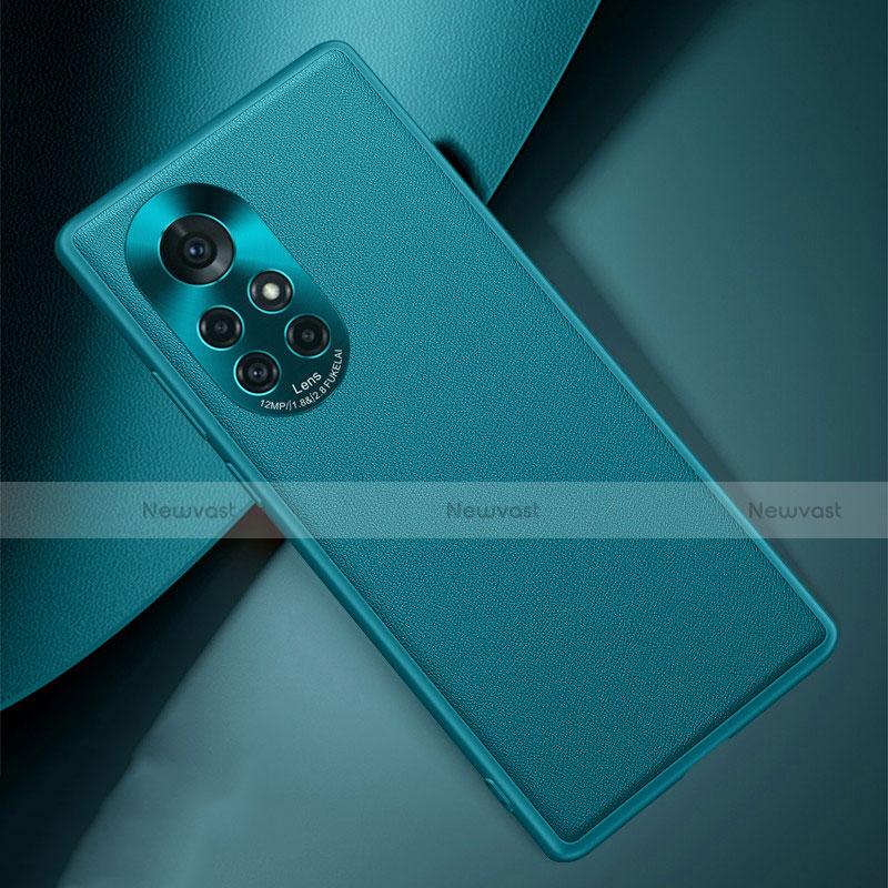 Soft Luxury Leather Snap On Case Cover S03 for Huawei Nova 8 Pro 5G Cyan