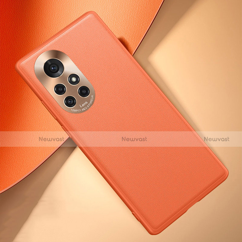 Soft Luxury Leather Snap On Case Cover S03 for Huawei Nova 8 Pro 5G Orange