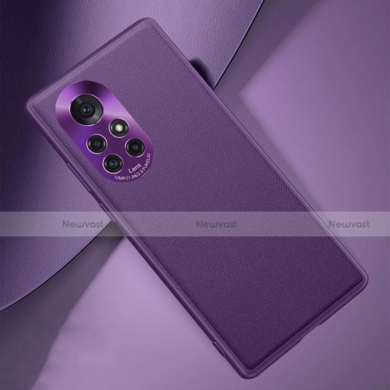 Soft Luxury Leather Snap On Case Cover S03 for Huawei Nova 8 Pro 5G Purple