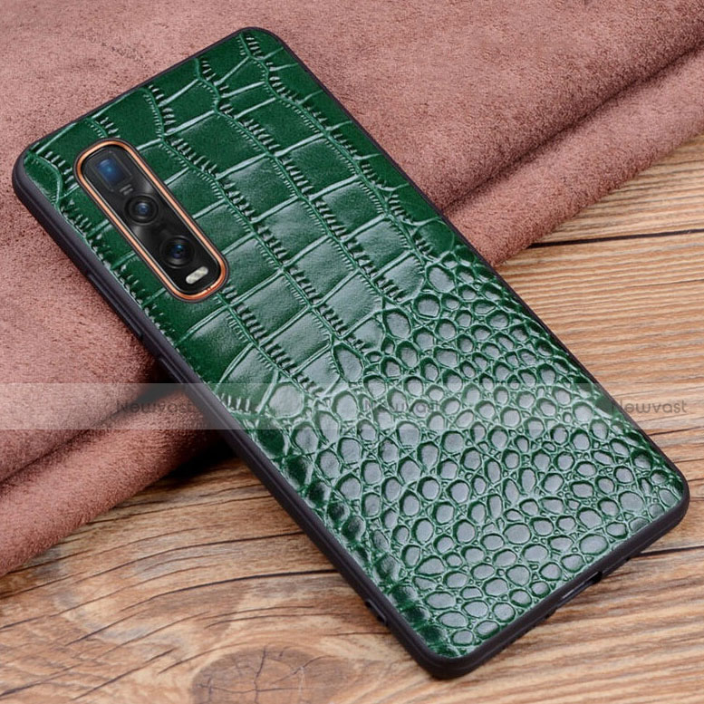 Soft Luxury Leather Snap On Case Cover S03 for Oppo Find X2 Pro Green