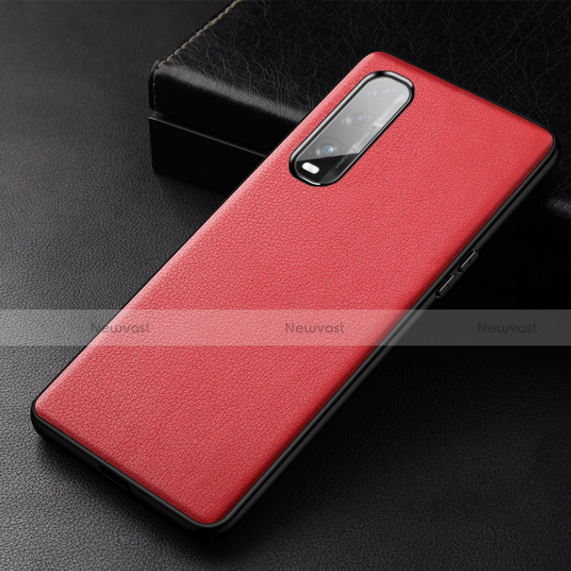 Soft Luxury Leather Snap On Case Cover S03 for Oppo Find X2 Red