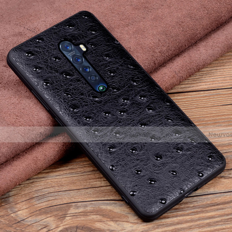 Soft Luxury Leather Snap On Case Cover S03 for Oppo Reno2 Black