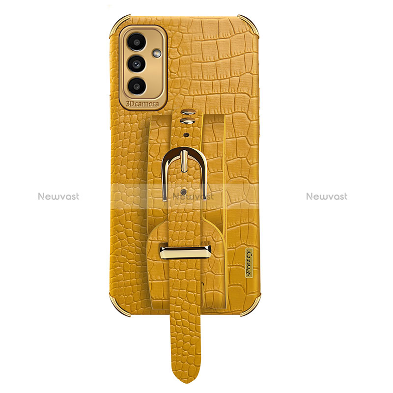 Soft Luxury Leather Snap On Case Cover S03 for Samsung Galaxy A04s Yellow