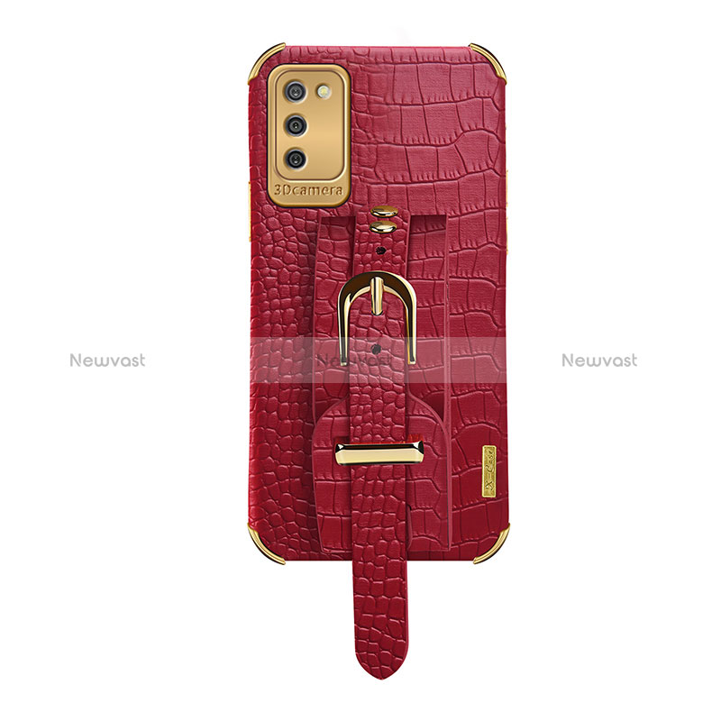 Soft Luxury Leather Snap On Case Cover S03 for Samsung Galaxy M02s Red