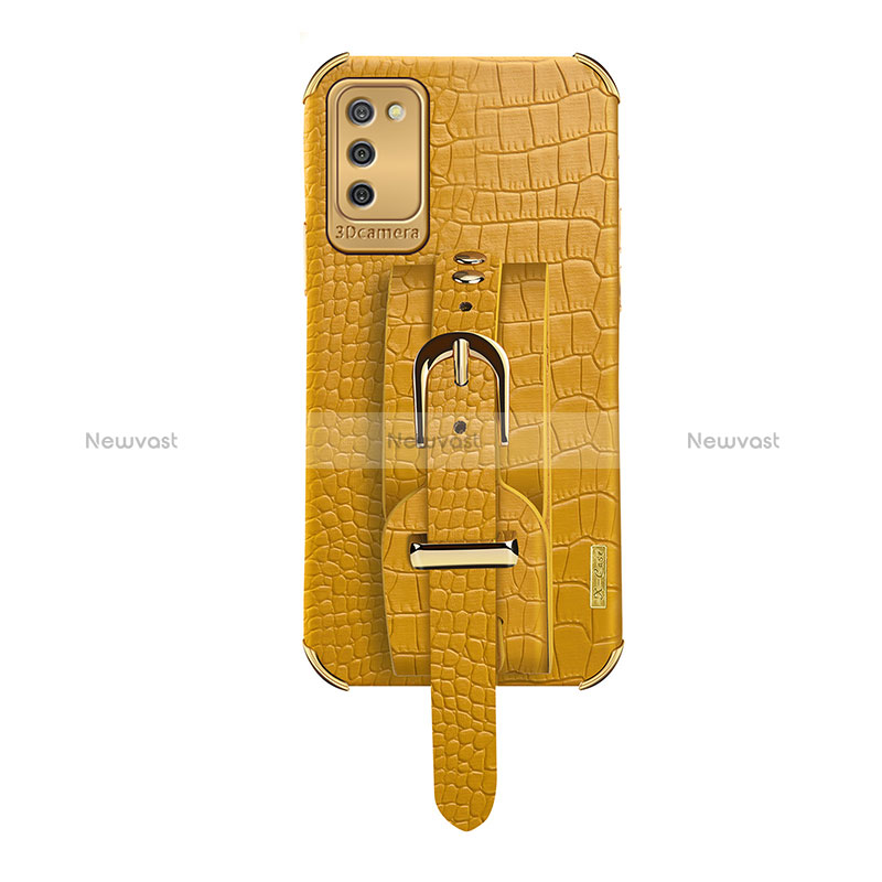 Soft Luxury Leather Snap On Case Cover S03 for Samsung Galaxy M02s Yellow