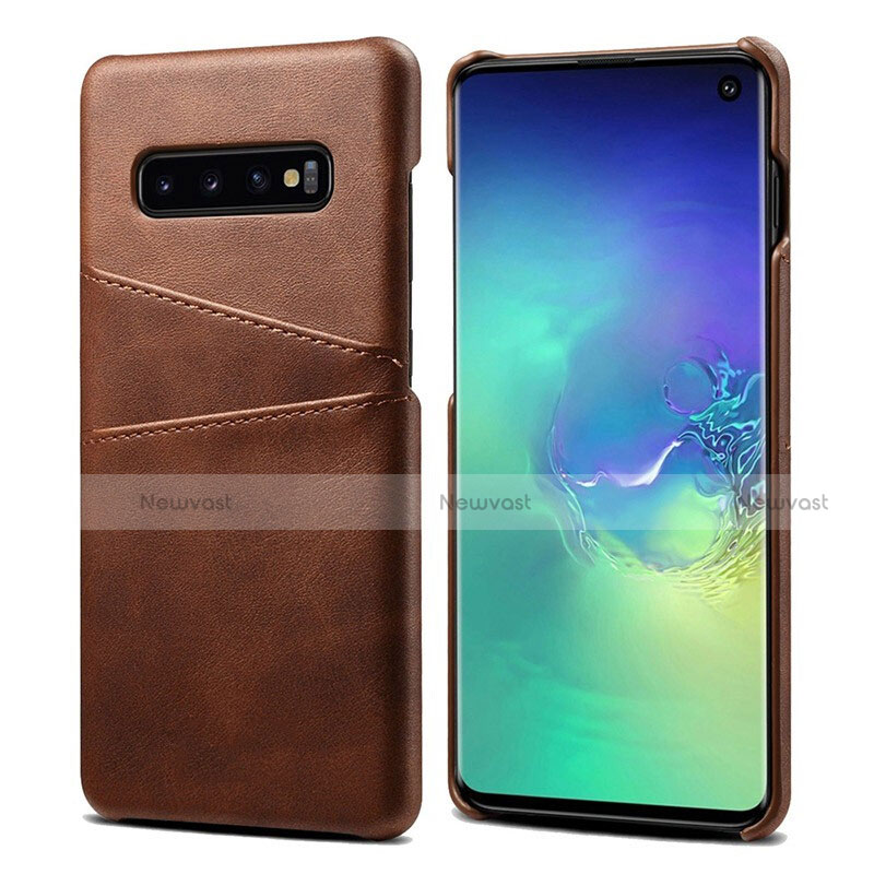 Soft Luxury Leather Snap On Case Cover S03 for Samsung Galaxy S10 5G Brown