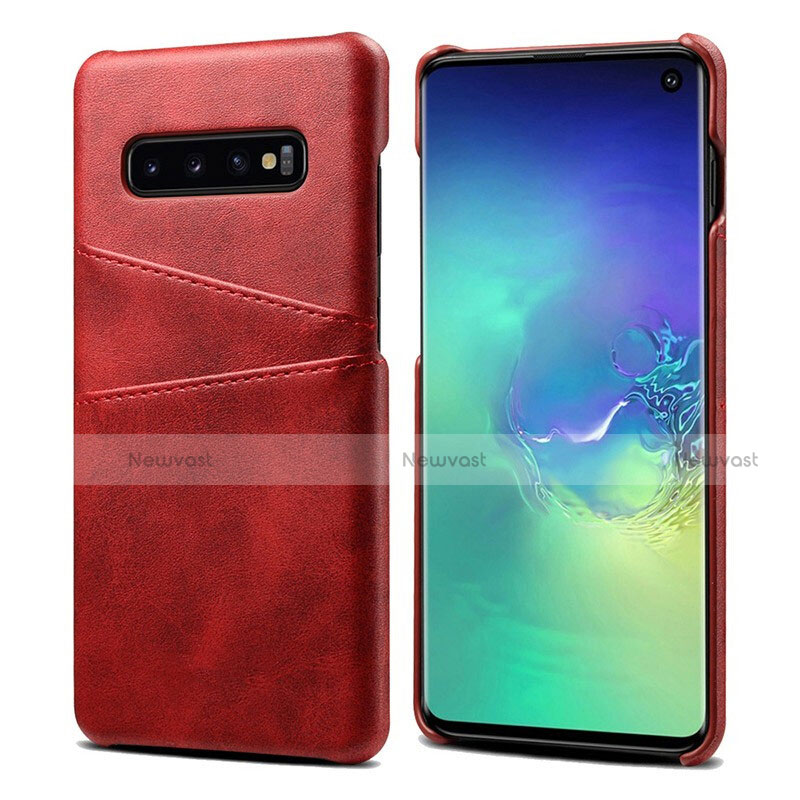 Soft Luxury Leather Snap On Case Cover S03 for Samsung Galaxy S10 Red