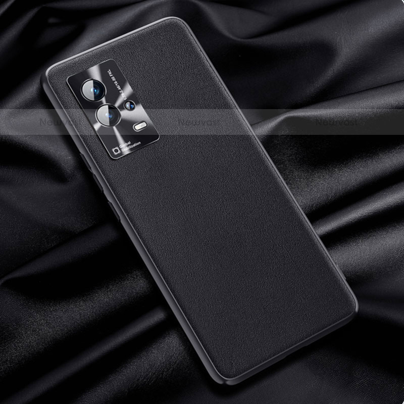 Soft Luxury Leather Snap On Case Cover S03 for Vivo iQOO 8 5G Black