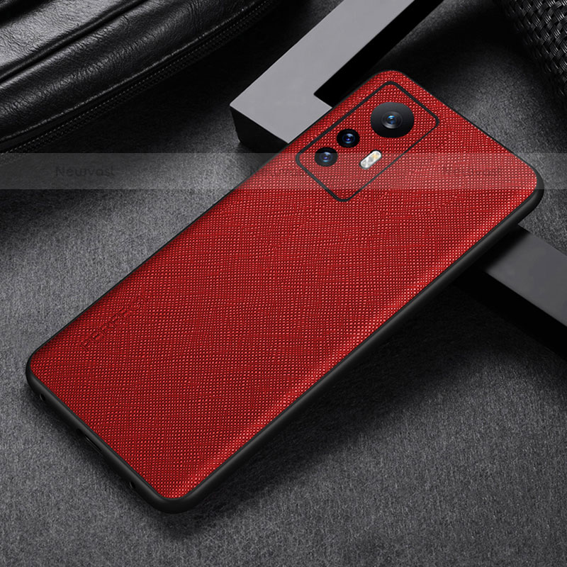 Soft Luxury Leather Snap On Case Cover S03 for Xiaomi Mi 12S 5G Red