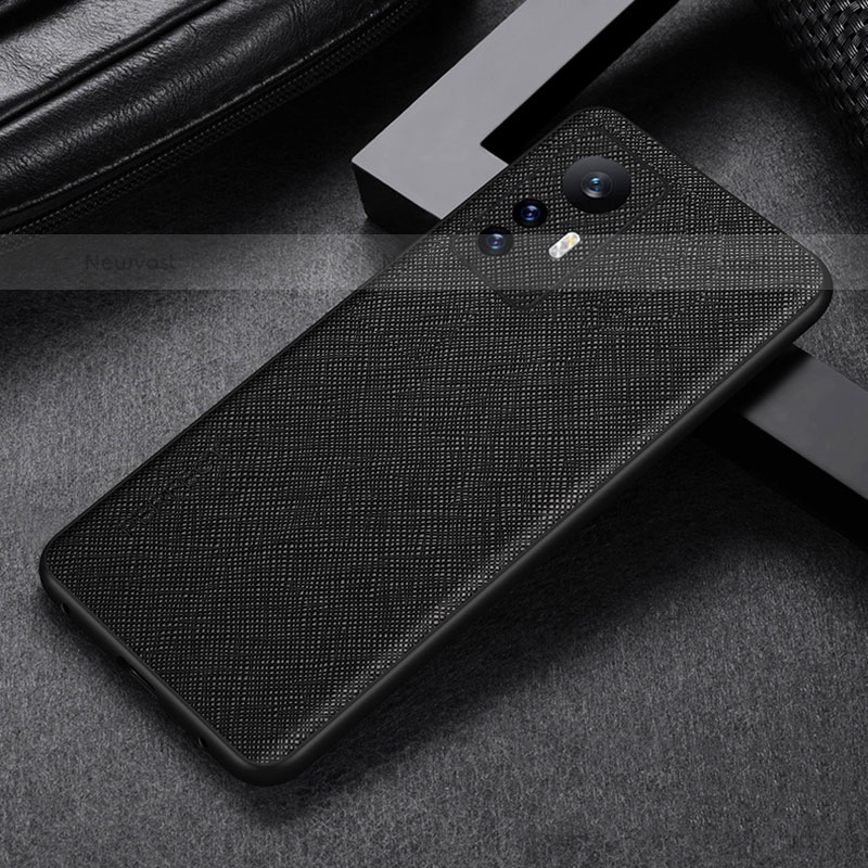 Soft Luxury Leather Snap On Case Cover S03 for Xiaomi Mi 12X 5G Black