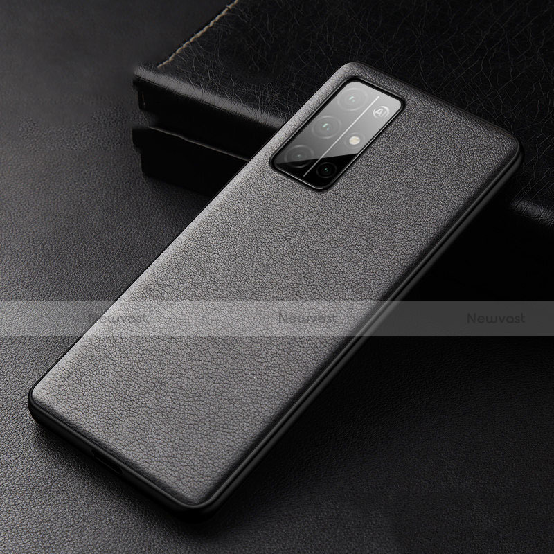 Soft Luxury Leather Snap On Case Cover S04 for Huawei Honor 30S Black