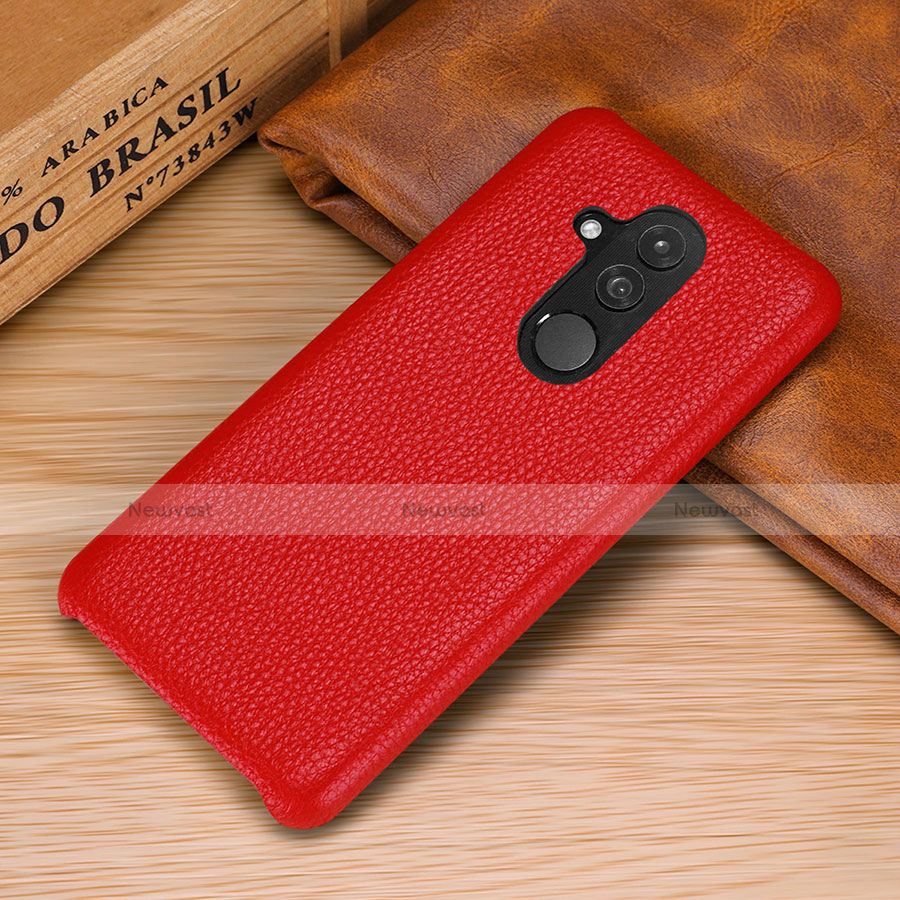 Soft Luxury Leather Snap On Case Cover S04 for Huawei Mate 20 Lite Red