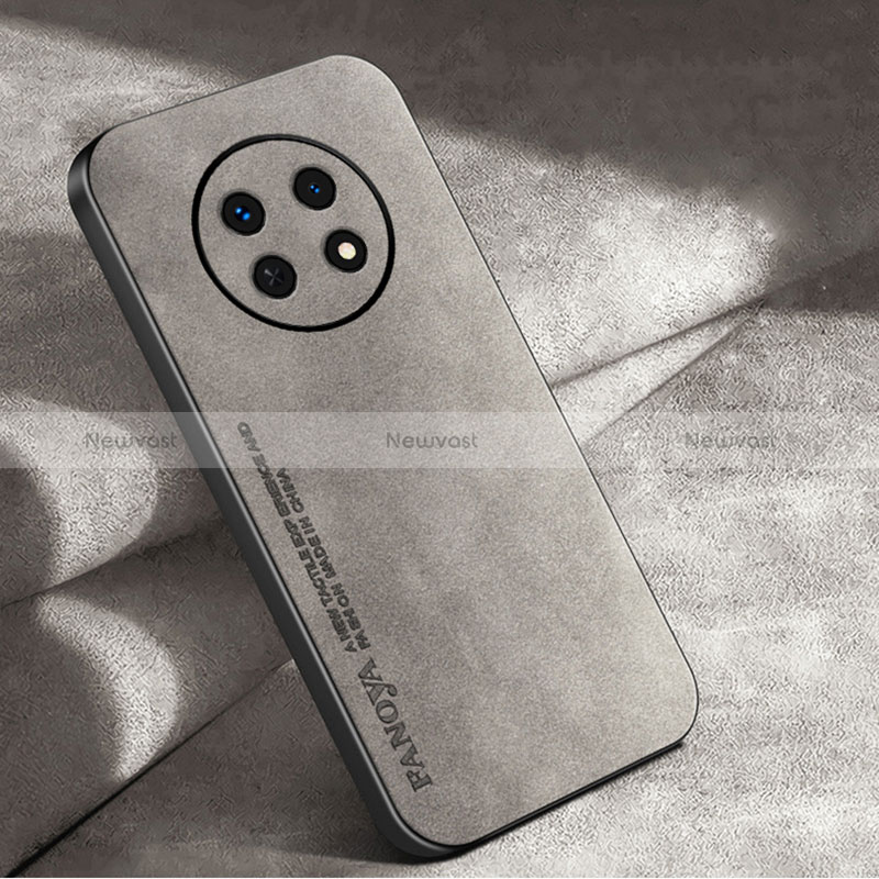 Soft Luxury Leather Snap On Case Cover S04 for Oppo A2 Pro 5G Gray