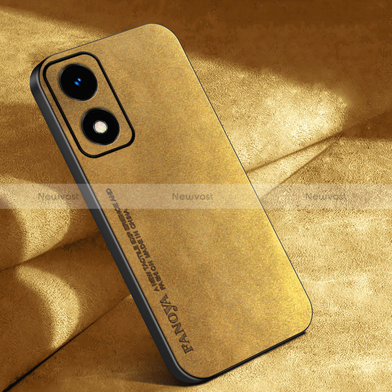 Soft Luxury Leather Snap On Case Cover S04 for Oppo A2x 5G Yellow