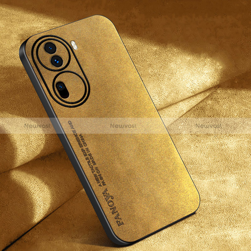 Soft Luxury Leather Snap On Case Cover S04 for Oppo Reno11 Pro 5G Yellow