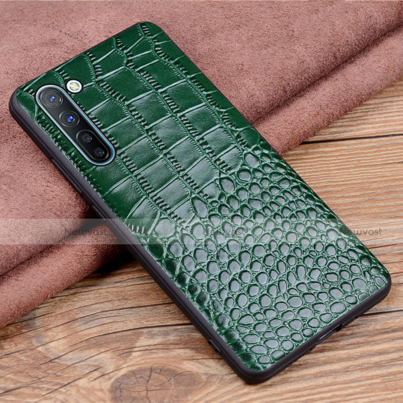 Soft Luxury Leather Snap On Case Cover S04 for Oppo Reno3 Green