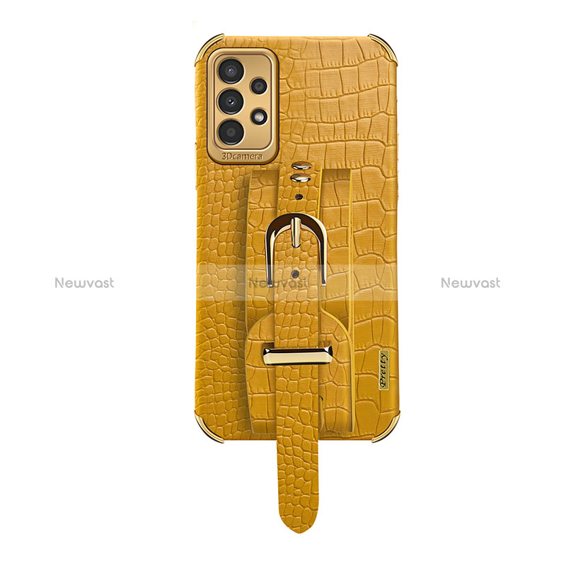 Soft Luxury Leather Snap On Case Cover S04 for Samsung Galaxy A13 4G Yellow