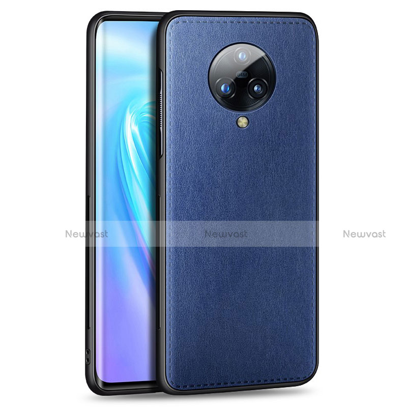 Soft Luxury Leather Snap On Case Cover S04 for Vivo Nex 3 Blue