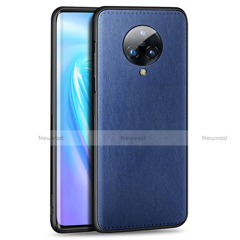 Soft Luxury Leather Snap On Case Cover S04 for Vivo Nex 3S Blue