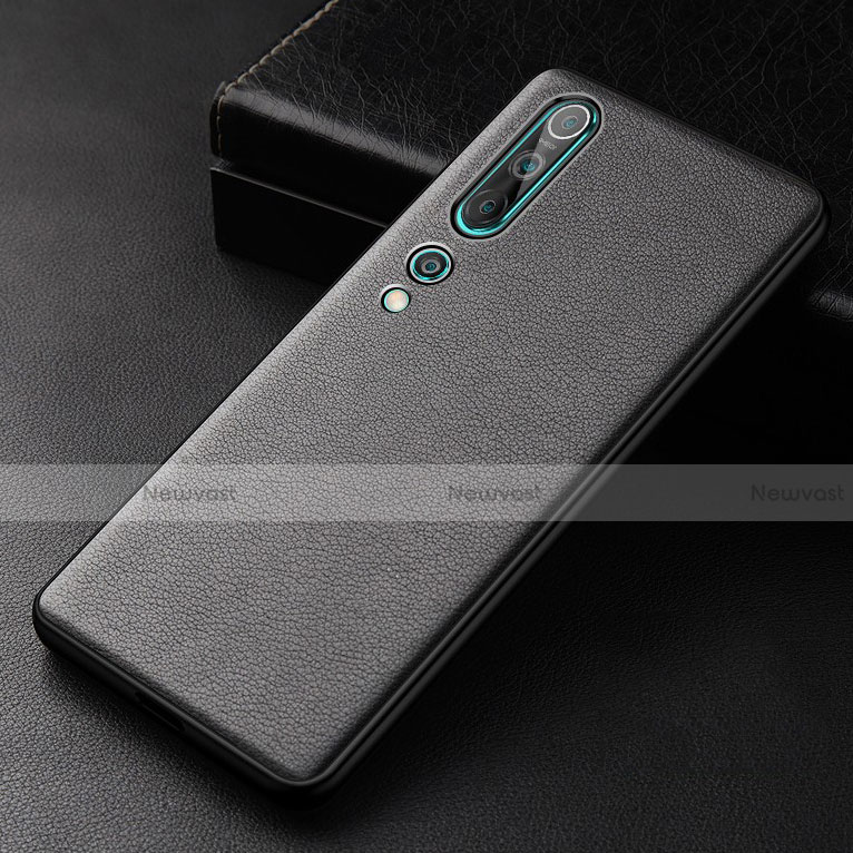 Soft Luxury Leather Snap On Case Cover S04 for Xiaomi Mi 10 Black