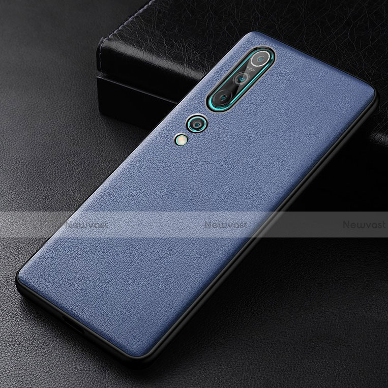 Soft Luxury Leather Snap On Case Cover S04 for Xiaomi Mi 10 Blue