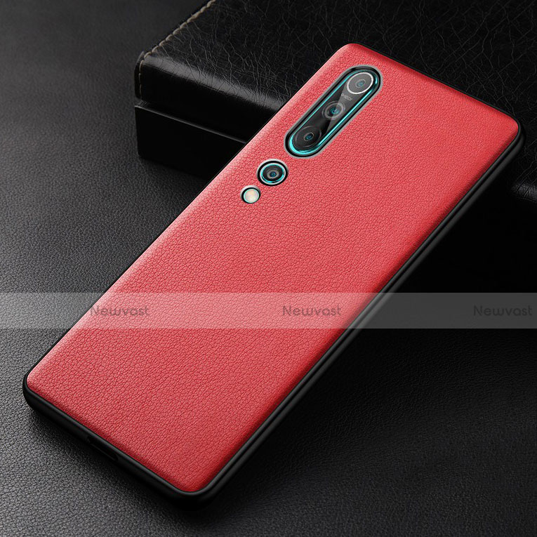 Soft Luxury Leather Snap On Case Cover S04 for Xiaomi Mi 10 Red