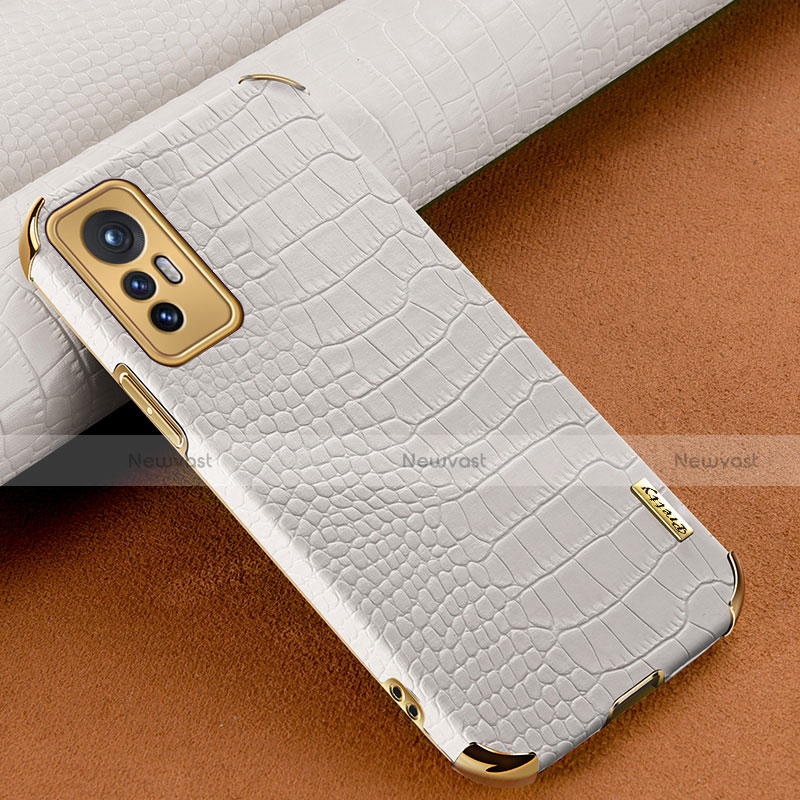 Soft Luxury Leather Snap On Case Cover S04 for Xiaomi Mi 12 5G White