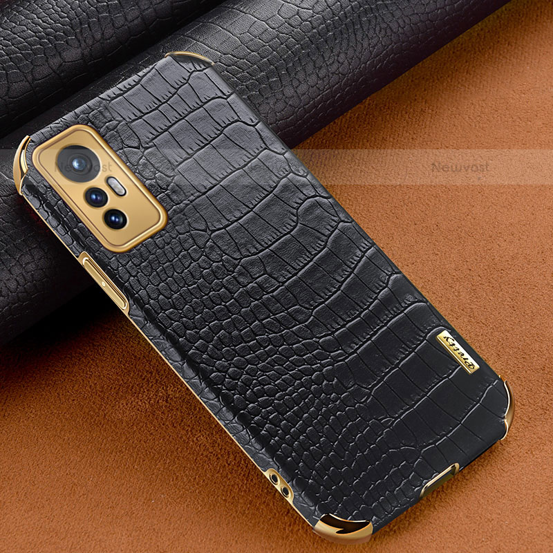 Soft Luxury Leather Snap On Case Cover S04 for Xiaomi Mi 12S Pro 5G Black