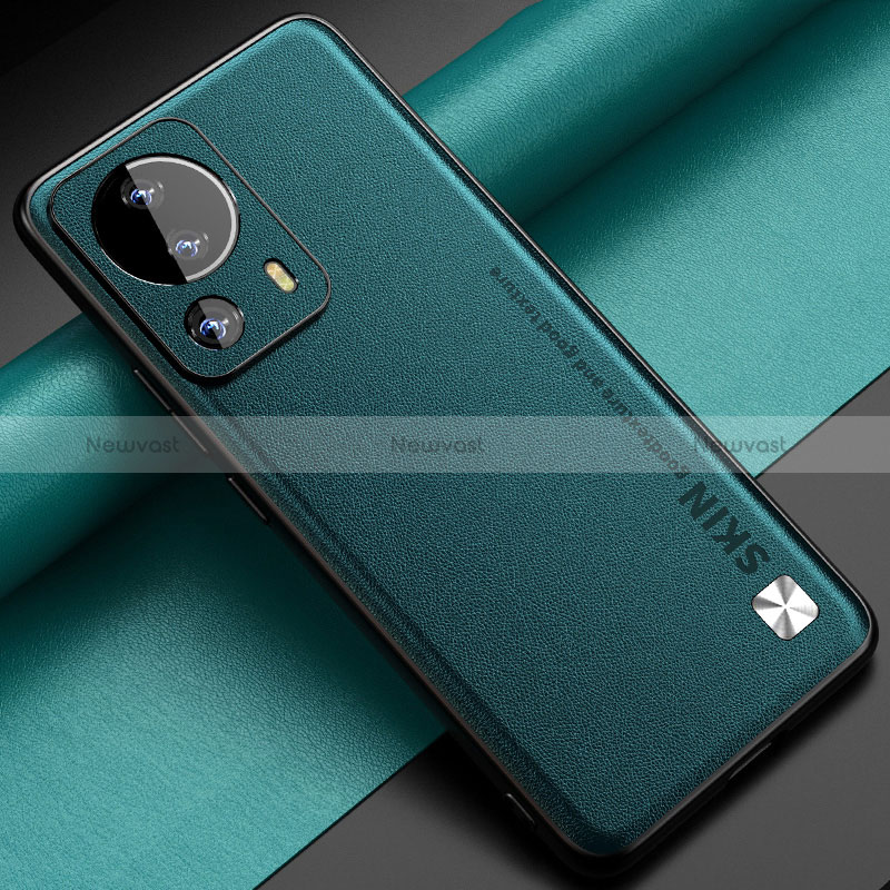 Soft Luxury Leather Snap On Case Cover S04 for Xiaomi Mi 13 Lite 5G Green