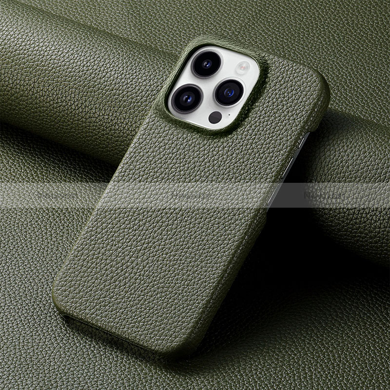 Soft Luxury Leather Snap On Case Cover S04D for Apple iPhone 13 Pro Max Midnight Green