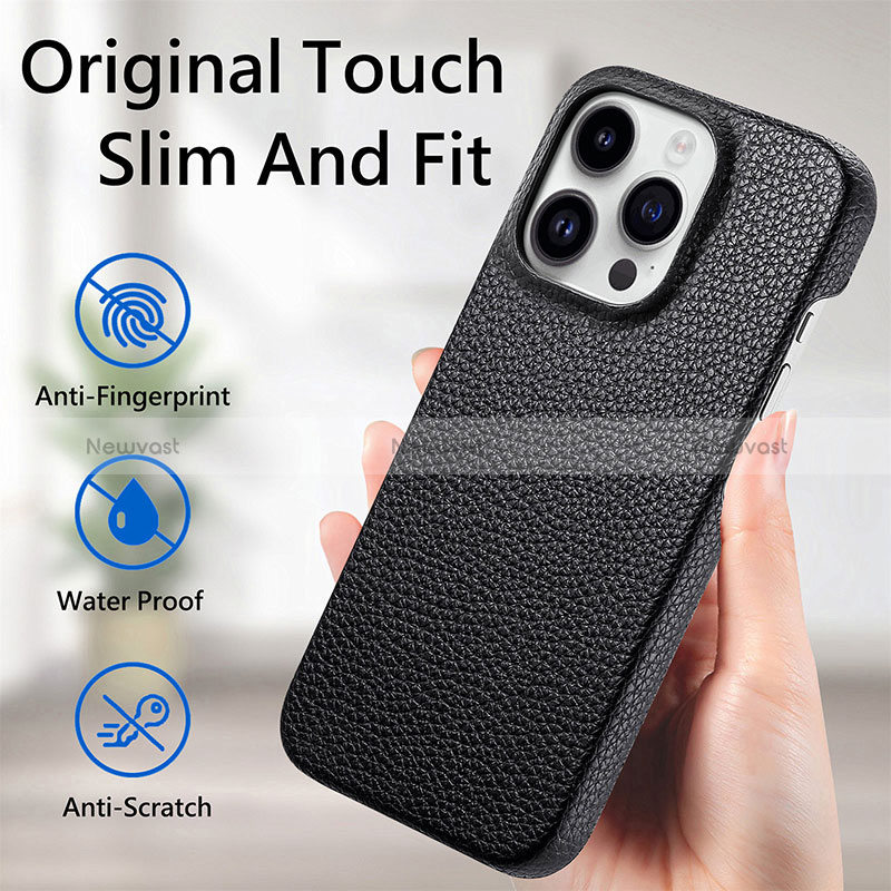 Soft Luxury Leather Snap On Case Cover S04D for Apple iPhone 16 Pro Max