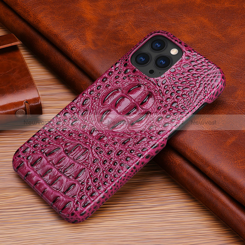 Soft Luxury Leather Snap On Case Cover S05 for Apple iPhone 14 Pro