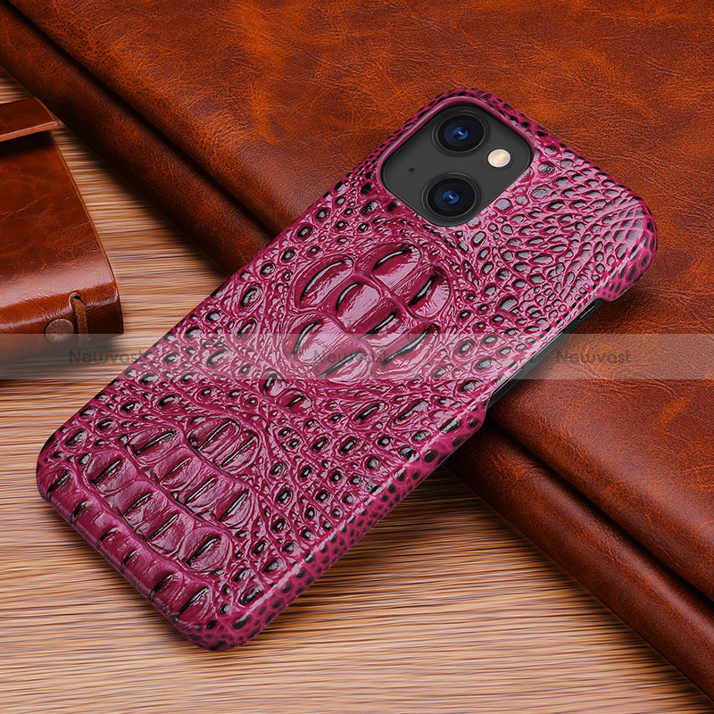 Soft Luxury Leather Snap On Case Cover S05 for Apple iPhone 15