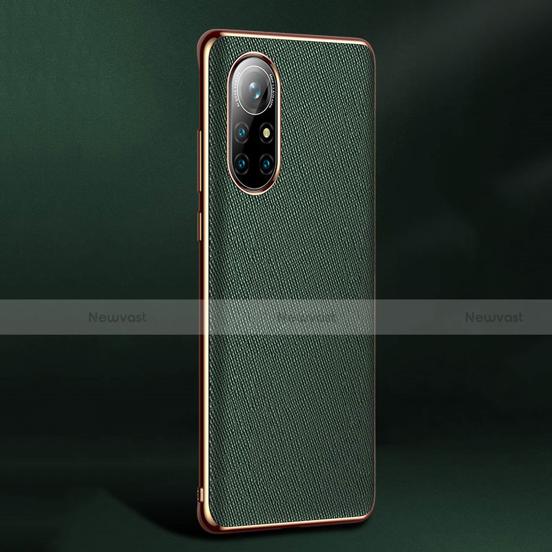 Soft Luxury Leather Snap On Case Cover S05 for Huawei Nova 8 Pro 5G Green