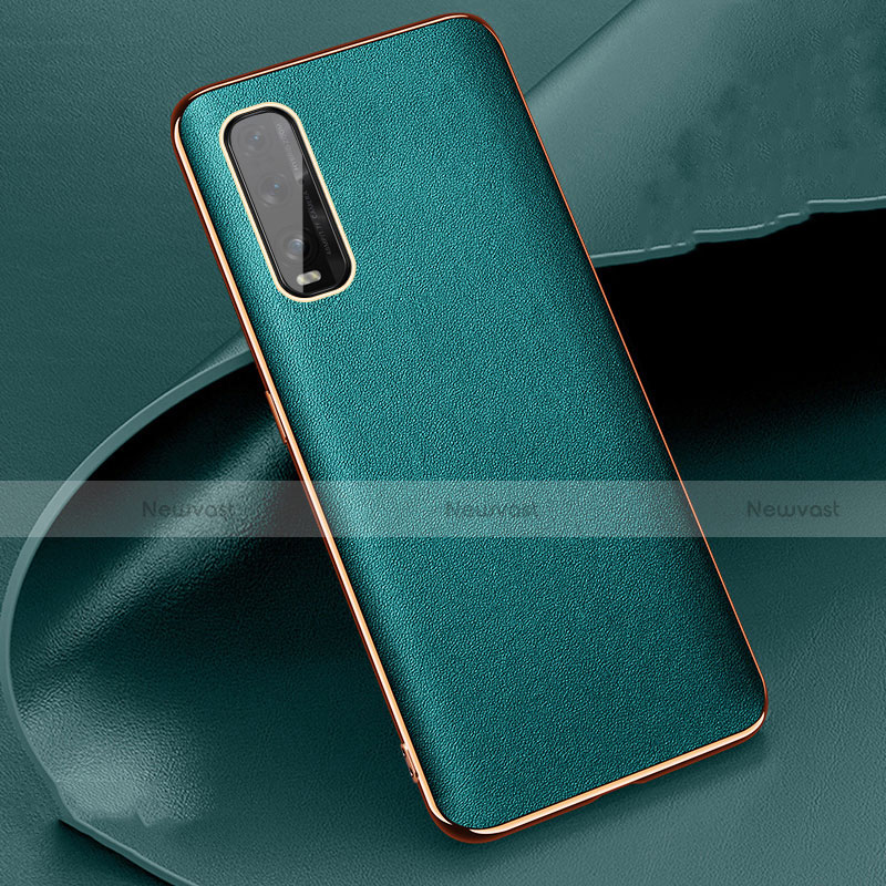 Soft Luxury Leather Snap On Case Cover S05 for Oppo Find X2 Green