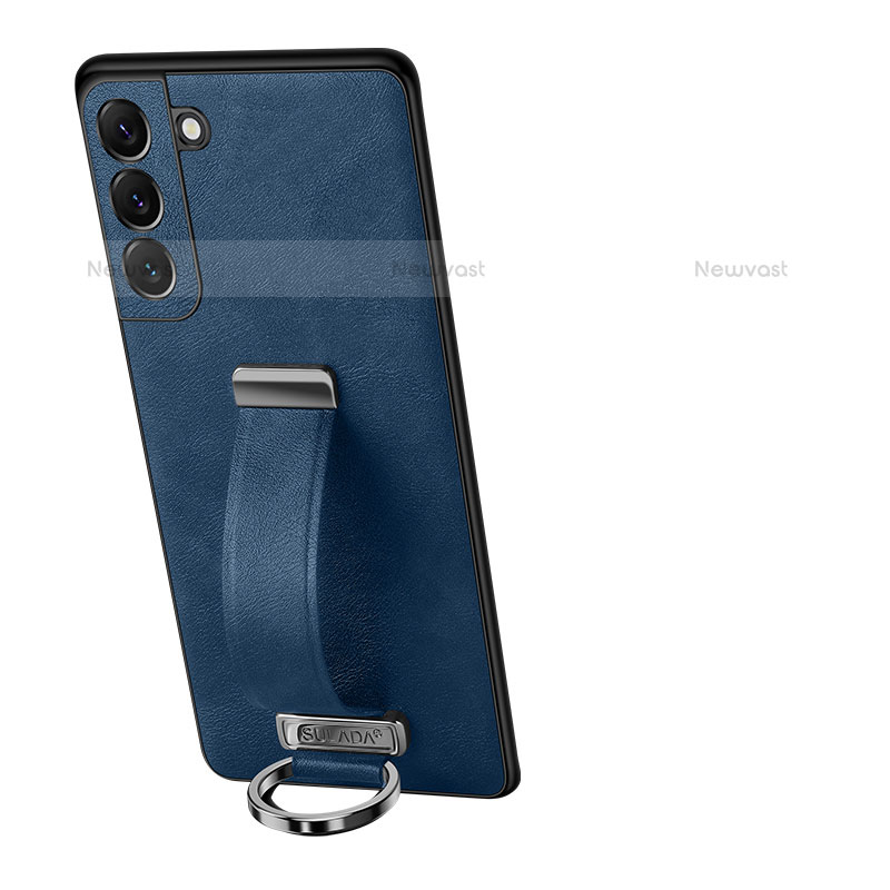 Soft Luxury Leather Snap On Case Cover S05 for Samsung Galaxy S21 Plus 5G Blue