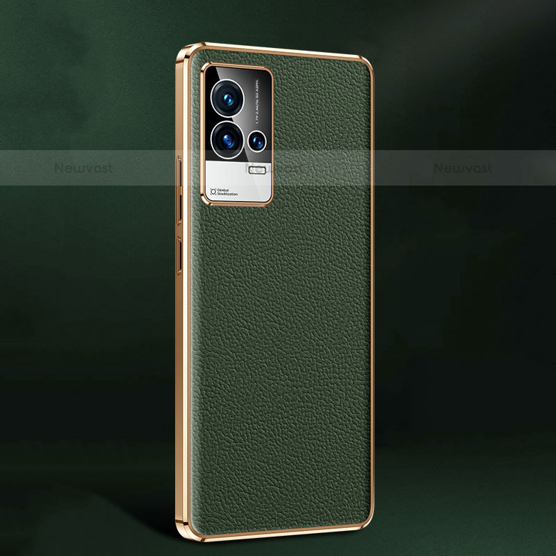Soft Luxury Leather Snap On Case Cover S05 for Vivo iQOO 8 5G Green